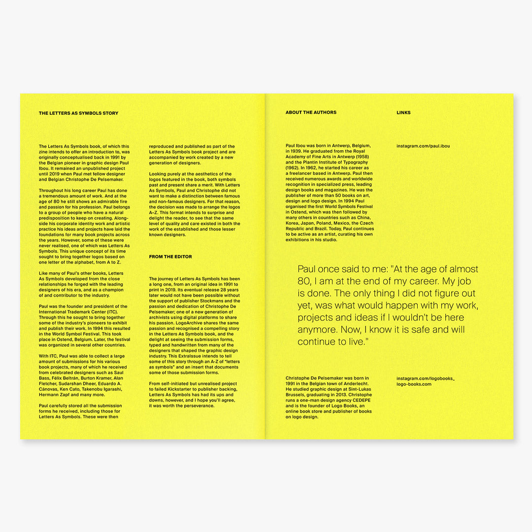 A special LogoArchive ExtraIssue, in collaboration with Logo Books & Paul Ibou.